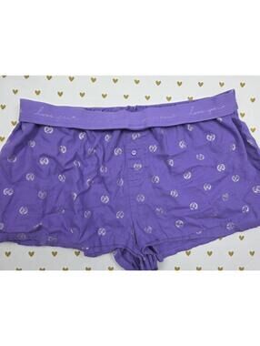 Victorias Secret PINK Logo large Purple  Sleep Shorts Boxers Pajama Bottoms